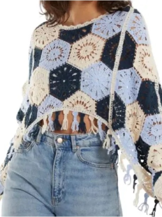 House of Harlow 1960 Sweaters - House of Harlow 1960 Multicolor Crochet Sweater Top